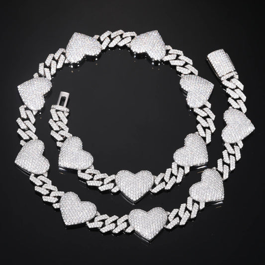 Iced Out Heart Link Chain for Men, image 3