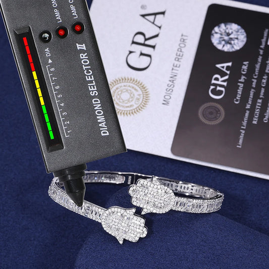 Iced Out Hamsa Bangle for Men, image 4