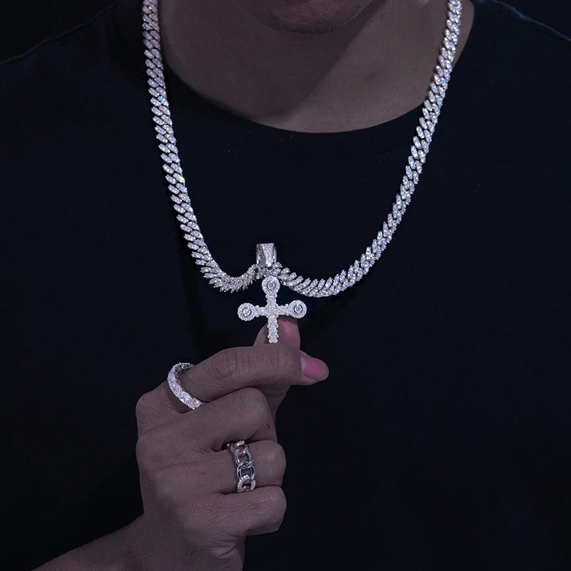 Iced Out Cross Pendant Necklace for Men, image 8