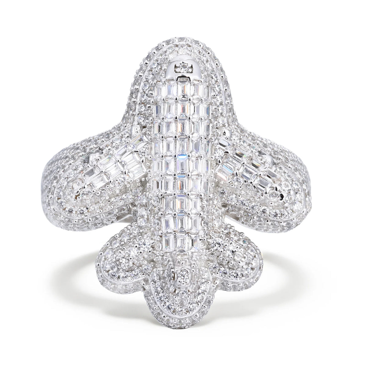 Iced Out Airplane Ring for Men