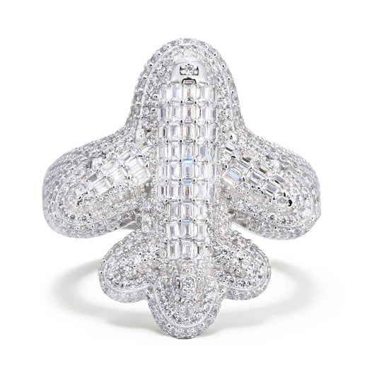 Iced Out Airplane Ring for Men