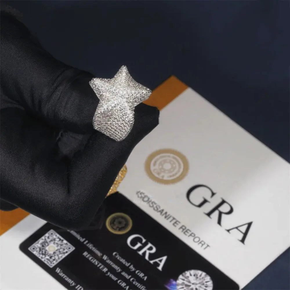 Iced Out Star Ring for Men, image 2