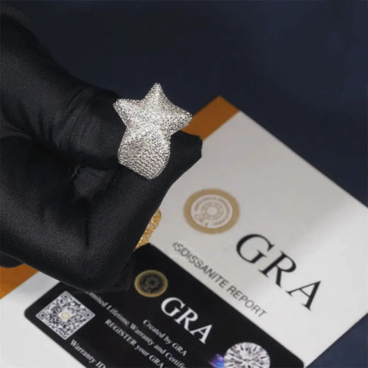 Iced Out Star Ring for Men, image 2