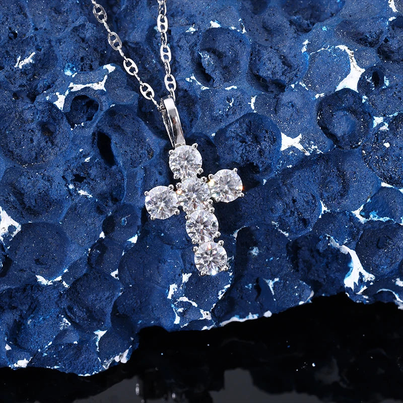 Moissanite Cross Pendant Necklace, image 3
