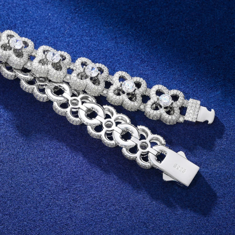 Iced Out Clover Link Bracelet for Men, image 7