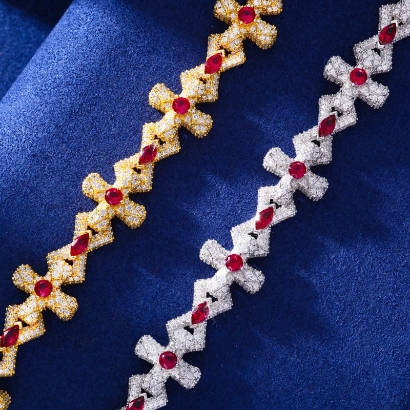 Iced Out Cross Link Bracelet for Men, image 7