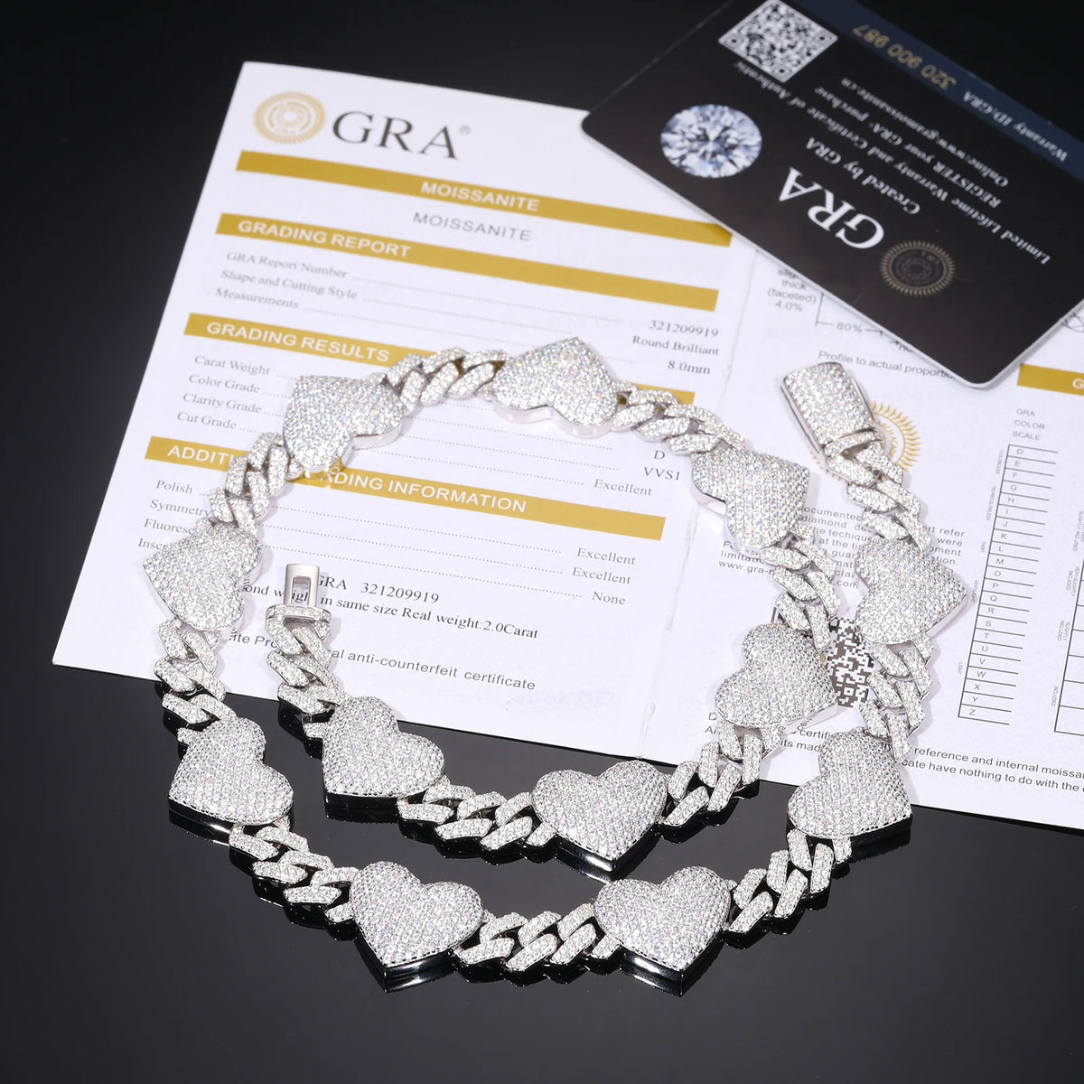 Iced Out Heart Link Chain for Men, image 4