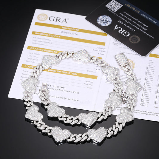 Iced Out Heart Link Chain for Men, image 4