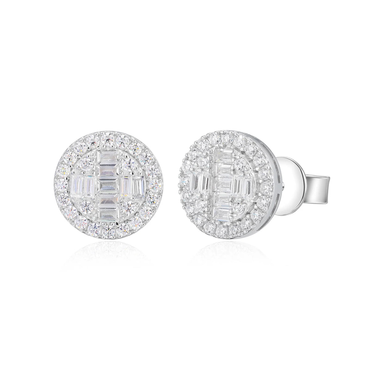 Iced Out Cross Stud Earrings for Men, image 2