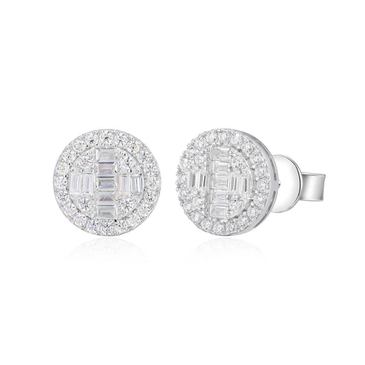 Iced Out Cross Stud Earrings for Men, image 2