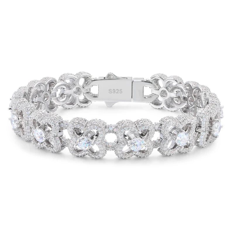 Iced Out Clover Link Bracelet for Men, image 2