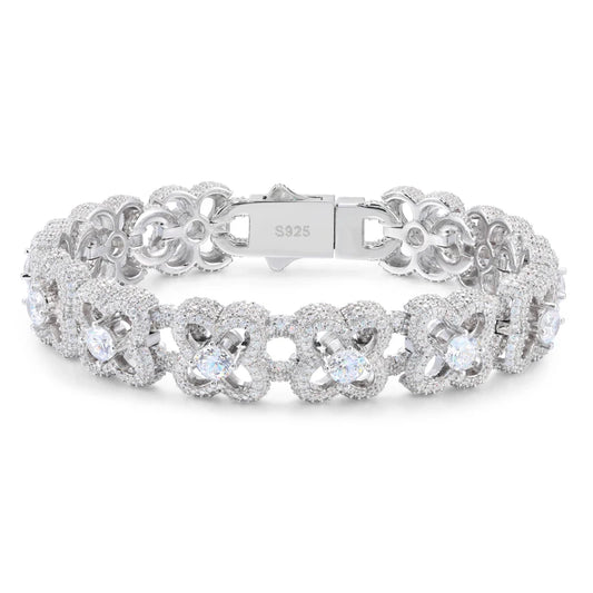 Iced Out Clover Link Bracelet for Men, image 2