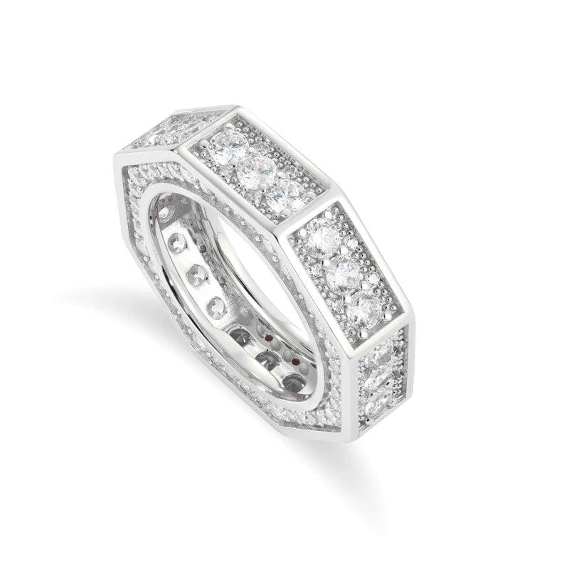 Iced Out Faceted Band Ring for Men, image 11