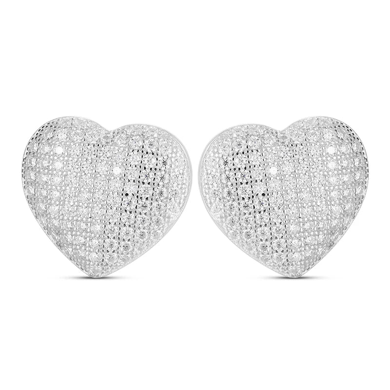 Pave Heart Stud Earrings, image 9