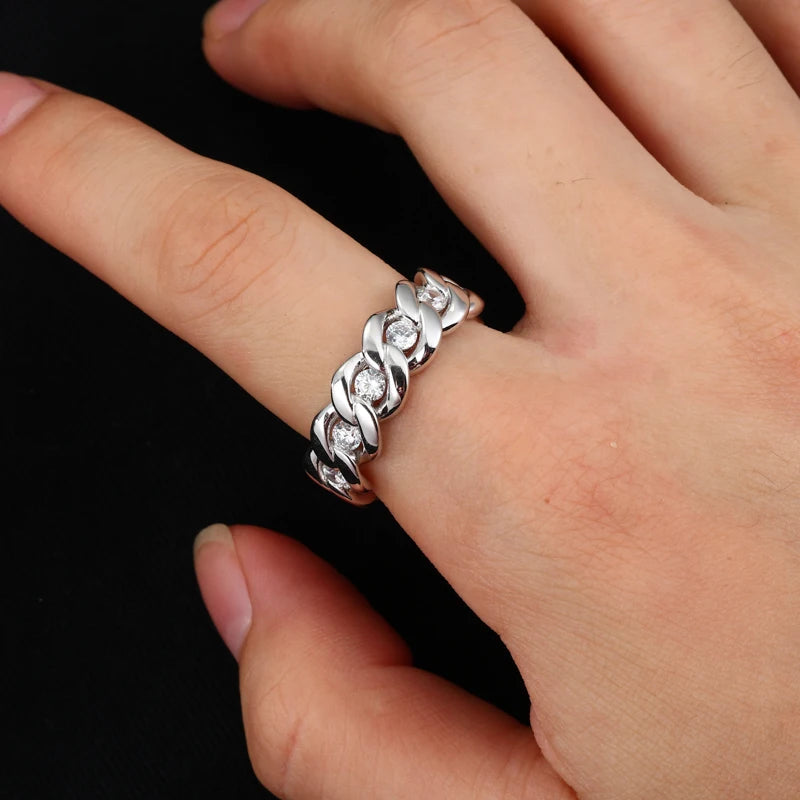 Iced Out Cuban Link Ring for Men, image 6