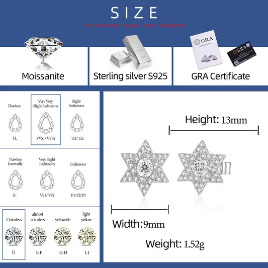 Star of David Micro Pave Stud Earrings, image 4