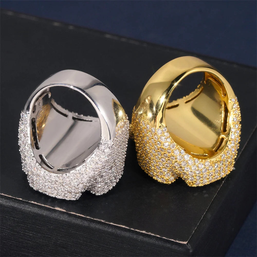 Iced Out Baguette Cross Ring for Men, image 2