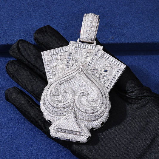 Iced Out Ace of Spades Pendant Necklace for Men, image 5