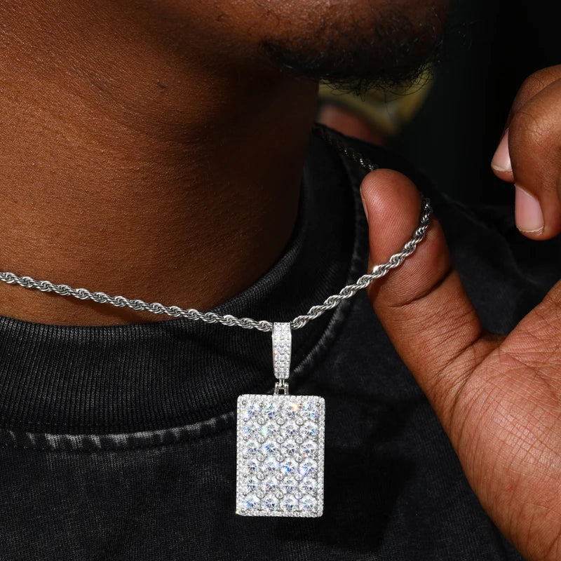 Iced Out Dog Tag Pendant for Men, image 8