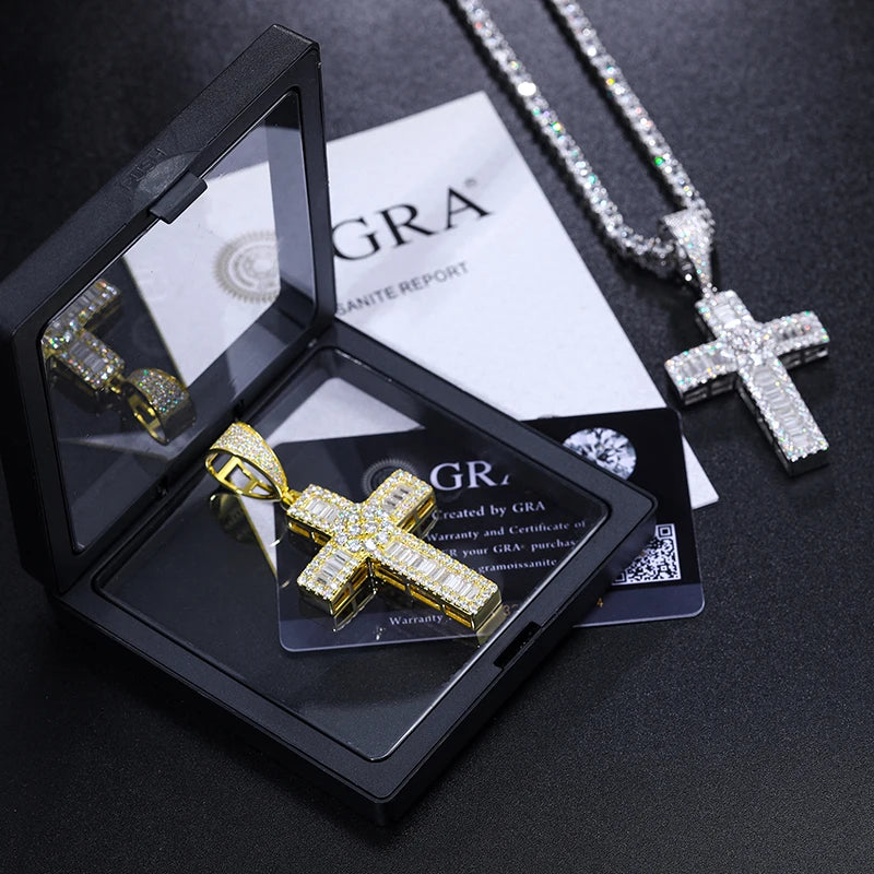 Iced Out Cross Pendant for Men, image 6