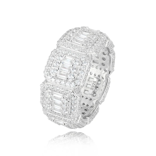 Iced Out Moissanite Wide Band Ring, image 2