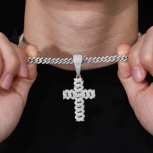 Iced Out Cross Pendant for Men, image 6