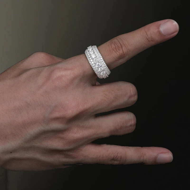 Iced Out Wide Pave Band Ring for Men, image 4