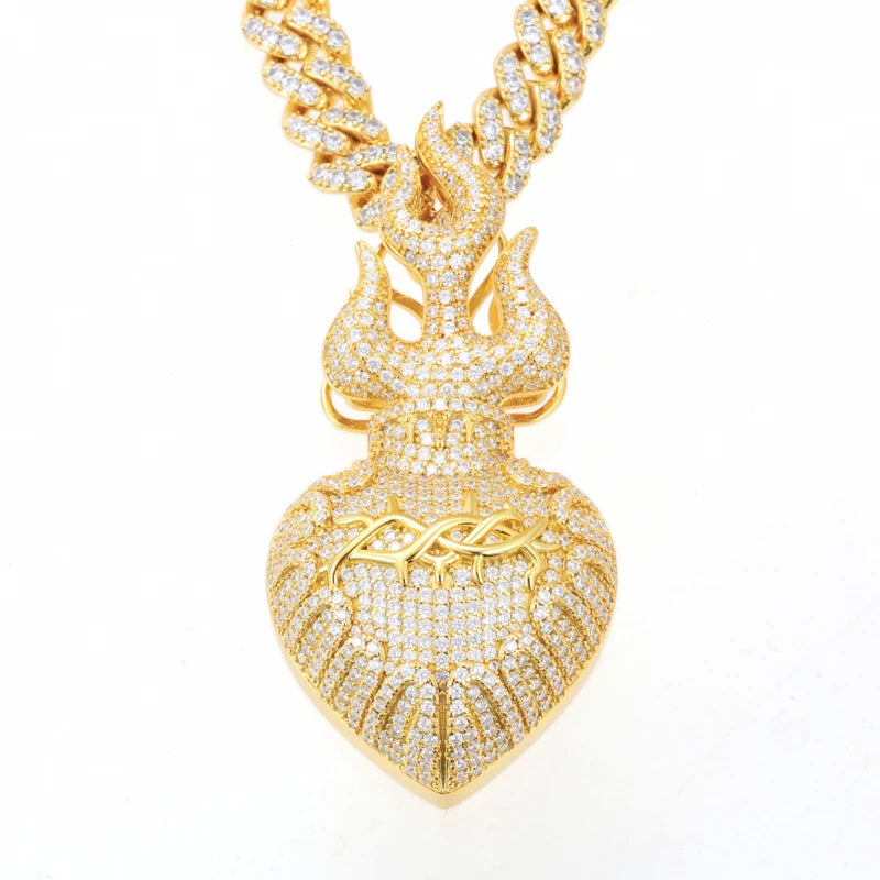 Iced Out Moissanite Pendant Necklace for Men, image 8