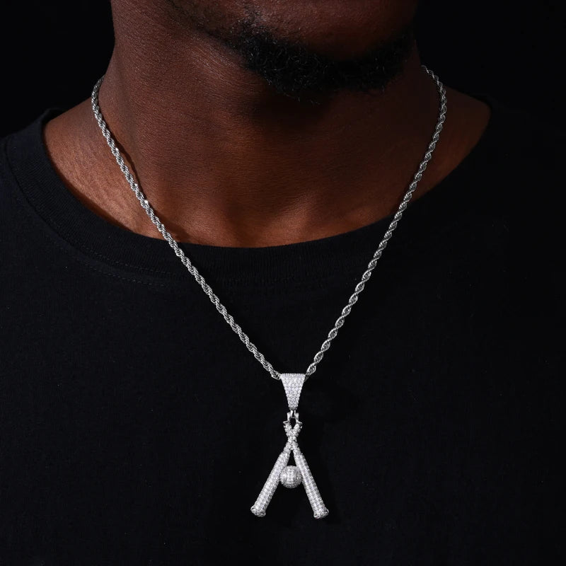 Moissanite Letter A Pendant Necklace, image 6