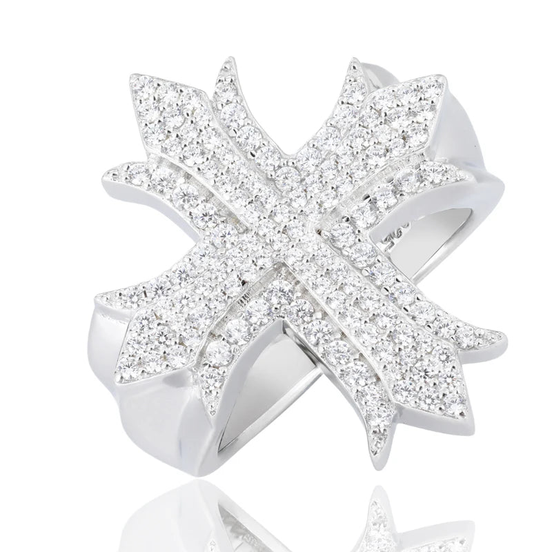 Iced Out Cross Ring for Men