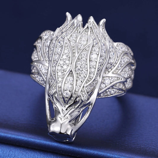 Iced Out Dragon Ring for Men