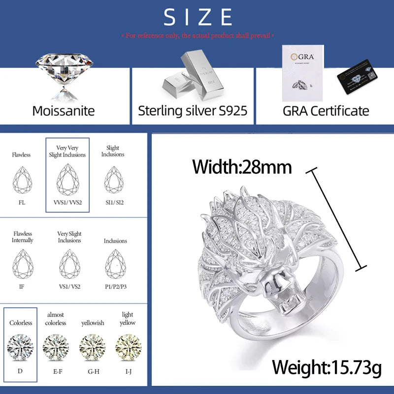 Iced Out Dragon Ring for Men, image 5