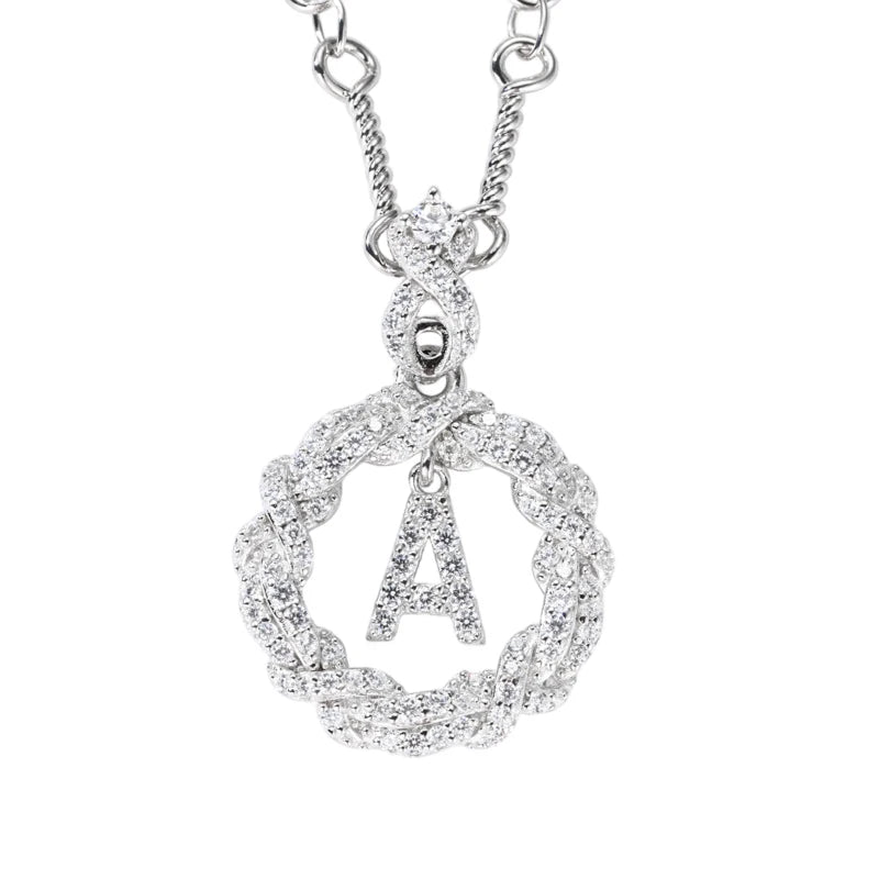 Iced Out Initial A Pendant Necklace