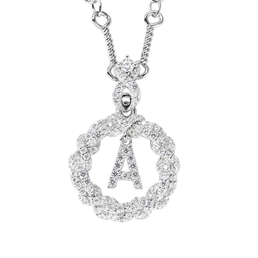 Iced Out Initial A Pendant Necklace
