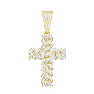 Iced Out Cross Pendant Necklace for Men, image 8