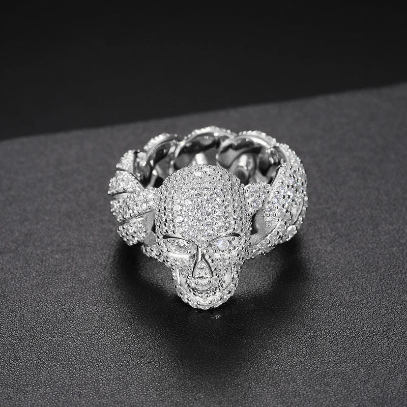 Iced Out Skull Ring for Men, image 8