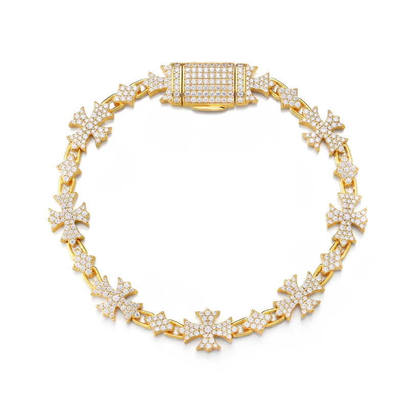 Iced Out Cross Link Bracelet for Men, image 8