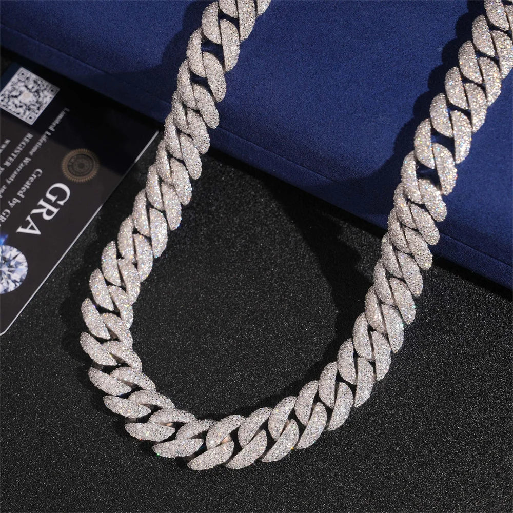 15mm Iced Out Bubble Cuban Link Necklace for Men