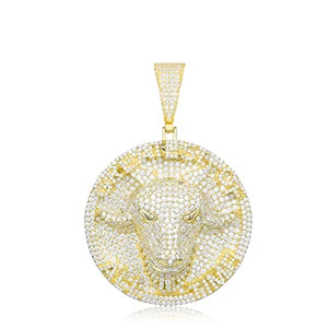 Iced Out Moissanite Goat Head Pendant Necklace for Men, image 8