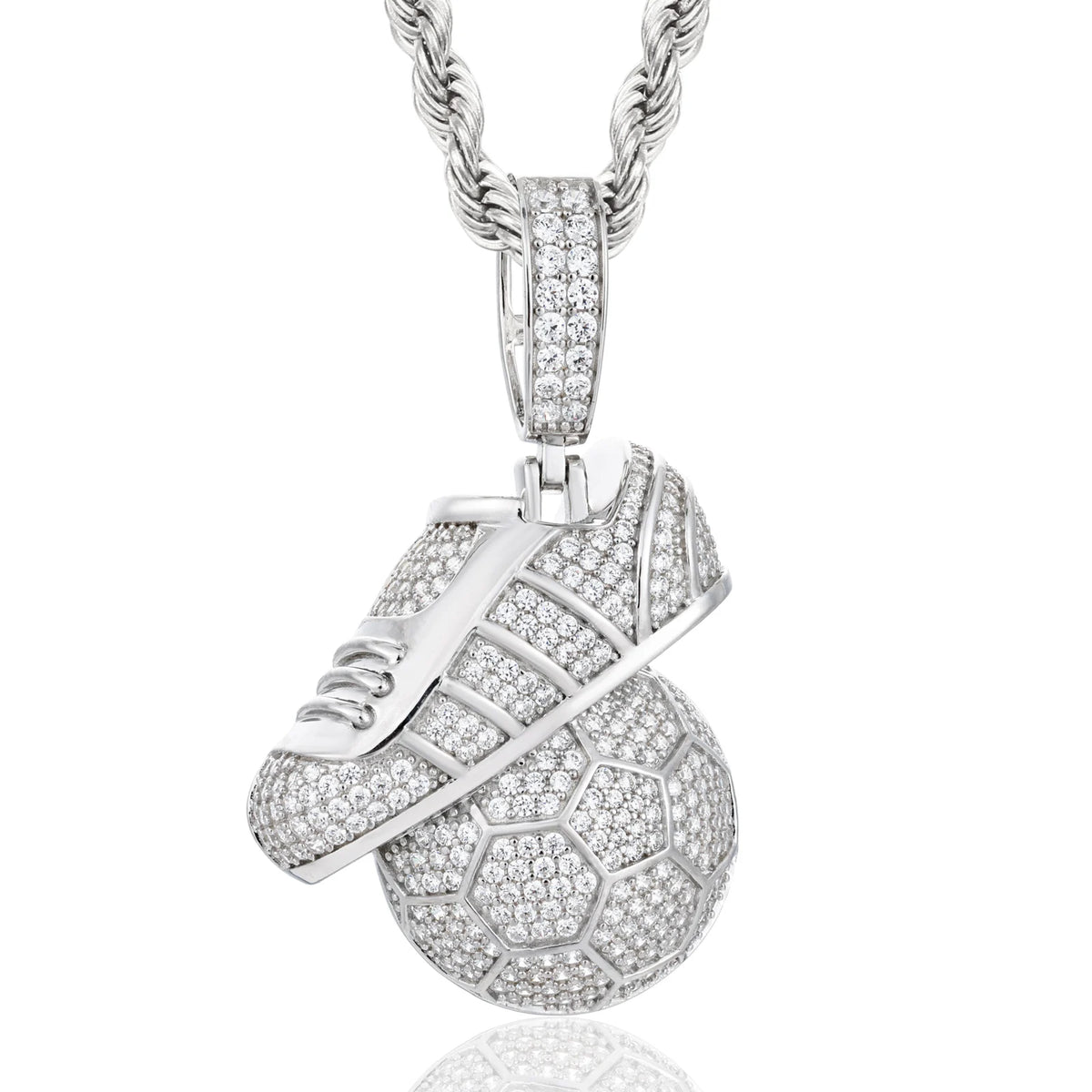 Iced Out Sneaker Pendant Necklace for Men, image 7
