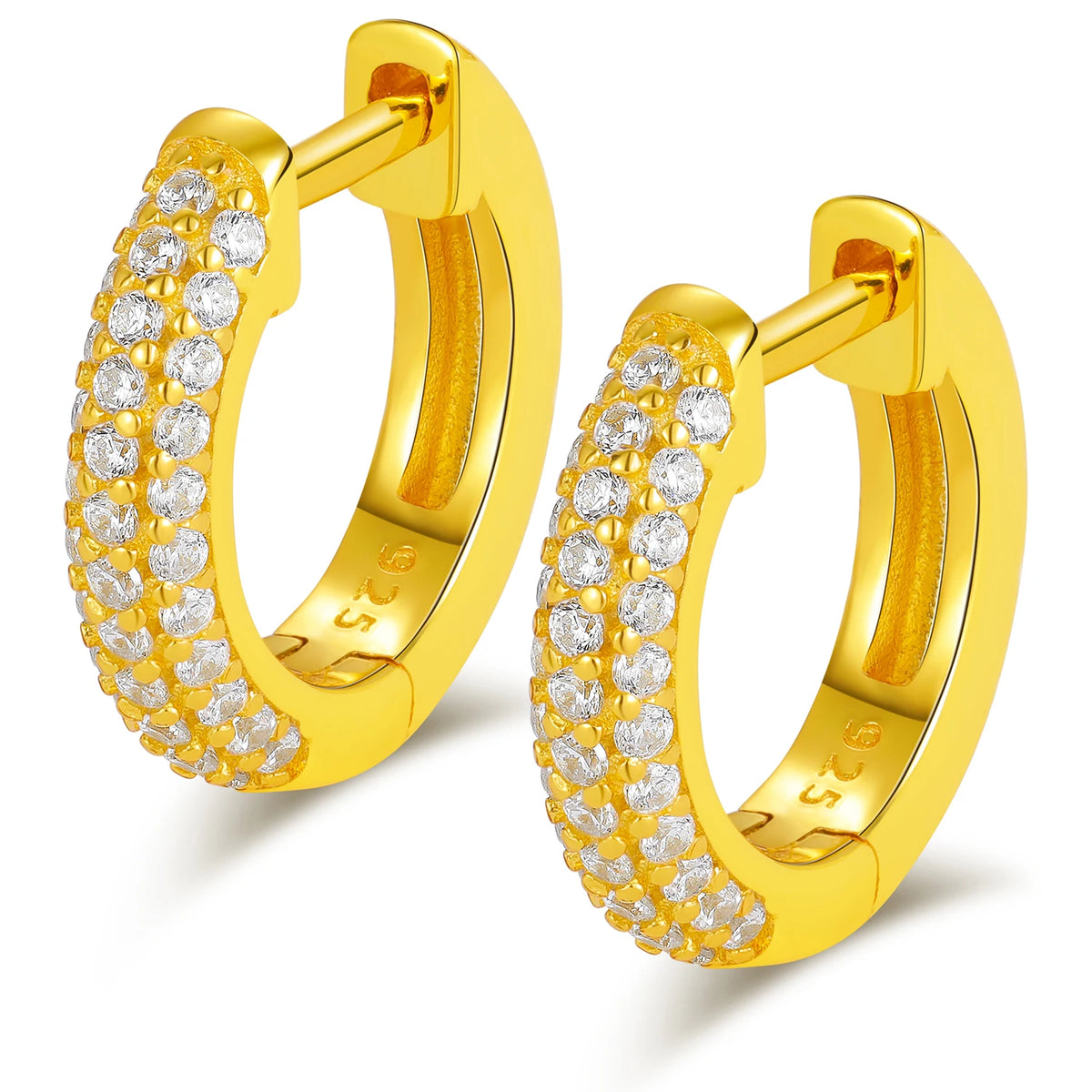 Moissanite Pave Huggie Hoop Earrings, image 7