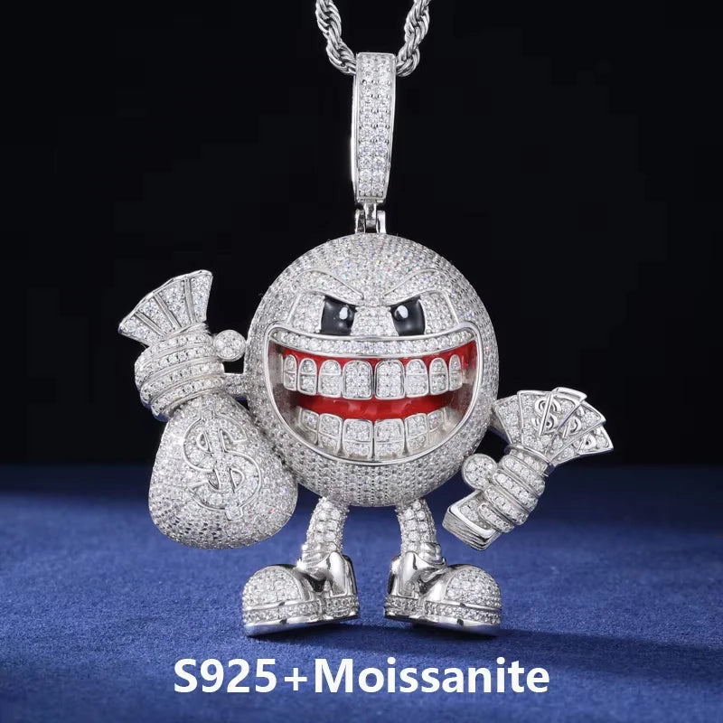 Iced Out Money Bag Character Pendant Necklace for Men, image 7