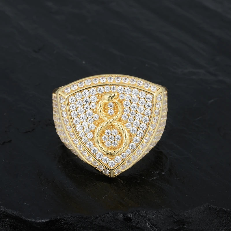 Iced Out Infinity Signet Ring for Men, image 6
