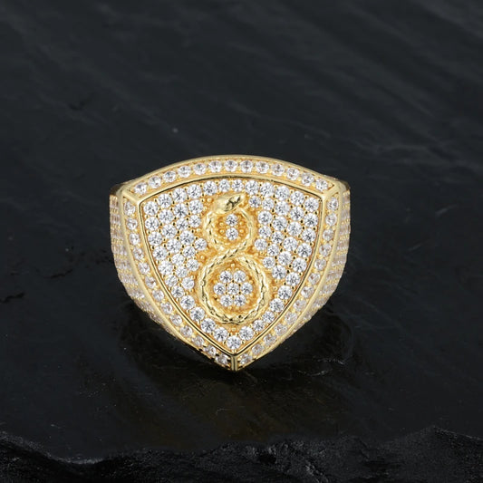 Iced Out Infinity Signet Ring for Men, image 6