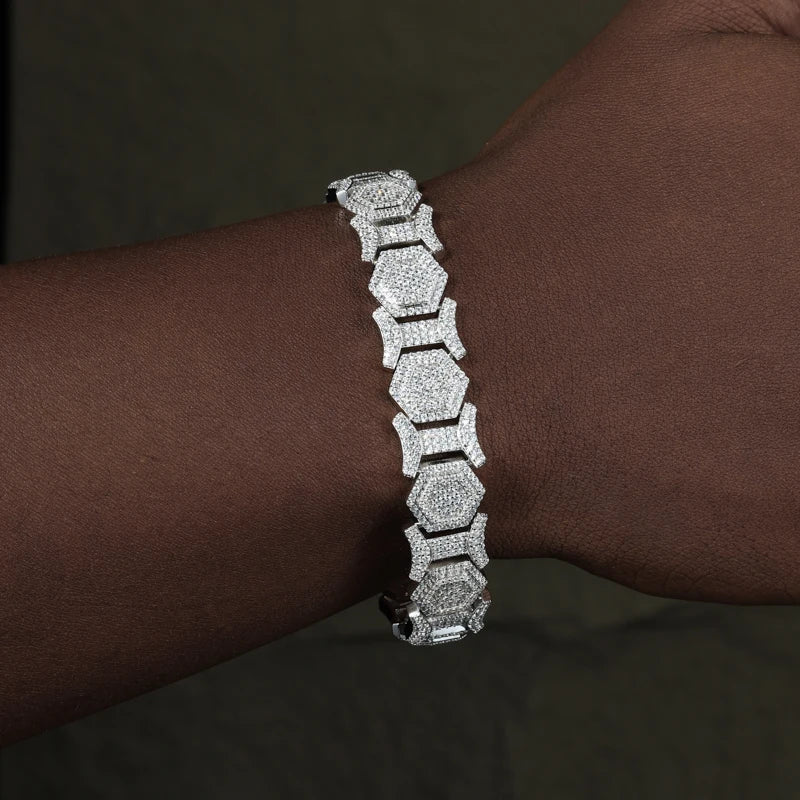 Hexagon Link Bracelet for Men, image 7
