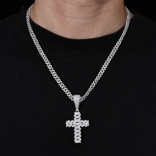 Iced Out Cross Pendant for Men, image 4