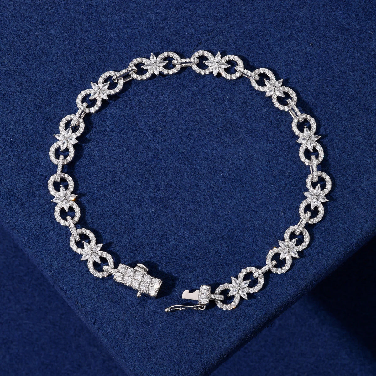 Iced Out Marquise Infinity Link Bracelet for Men, image 4