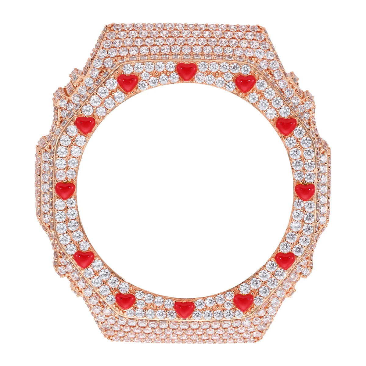 Iced Out Red Heart Watch Bezel, image 9