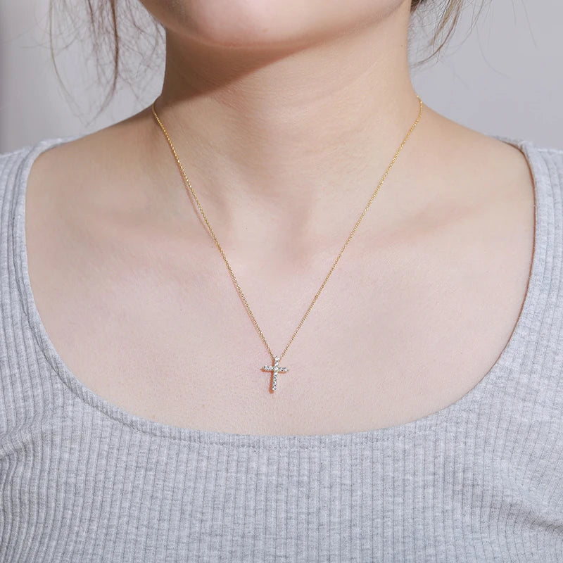 Moissanite Cross Pendant Necklace, image 3
