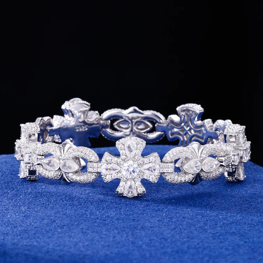 Iced Out Cross Link Bracelet for Men, image 6